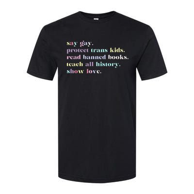 Say Gay Protect Tran Read Banned Books Softstyle CVC T-Shirt