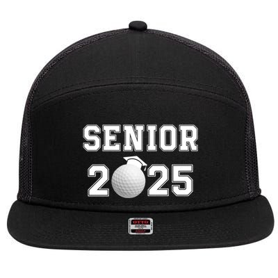 Senior Golf Player Class Of 2025 Senior High School Grad Senior Class Of 2025 7 Panel Mesh Trucker Snapback Hat