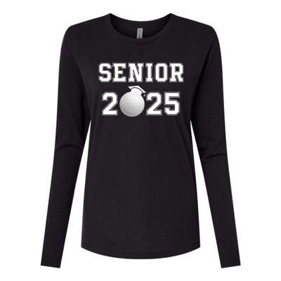 Senior Golf Player Class Of 2025 Senior High School Grad Senior Class Of 2025 Womens Cotton Relaxed Long Sleeve T-Shirt