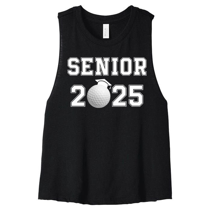 Senior Golf Player Class Of 2025 Senior High School Grad Senior Class Of 2025 Women's Racerback Cropped Tank