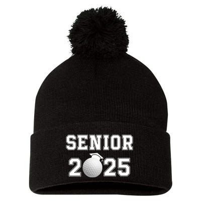 Senior Golf Player Class Of 2025 Senior High School Grad Senior Class Of 2025 Pom Pom 12in Knit Beanie