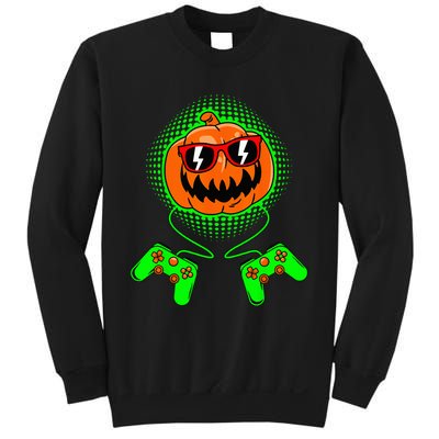 Spooky Gamer Pumpkin Halloween Costume Sweatshirt