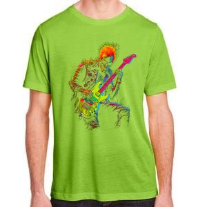 Skeleton Graphic Playing Guitar Rock Band Adult ChromaSoft Performance T-Shirt