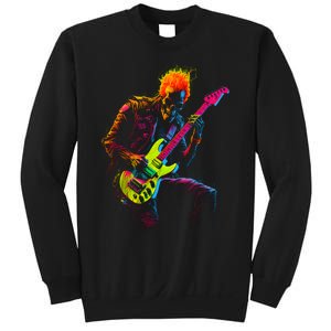 Skeleton Graphic Playing Guitar Rock Band Sweatshirt