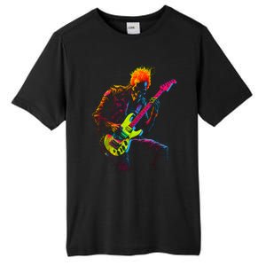 Skeleton Graphic Playing Guitar Rock Band Tall Fusion ChromaSoft Performance T-Shirt