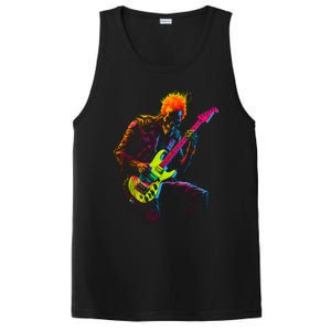 Skeleton Graphic Playing Guitar Rock Band PosiCharge Competitor Tank