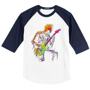 Skeleton Graphic Playing Guitar Rock Band Baseball Sleeve Shirt