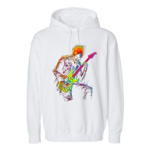 Skeleton Graphic Playing Guitar Rock Band Garment-Dyed Fleece Hoodie