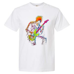 Skeleton Graphic Playing Guitar Rock Band Garment-Dyed Heavyweight T-Shirt