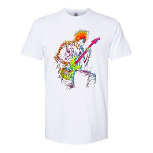 Skeleton Graphic Playing Guitar Rock Band Softstyle CVC T-Shirt