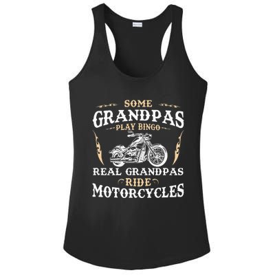 Some Grandpas Play Bingo Real Grandpas Ride Motorcycles Ladies PosiCharge Competitor Racerback Tank