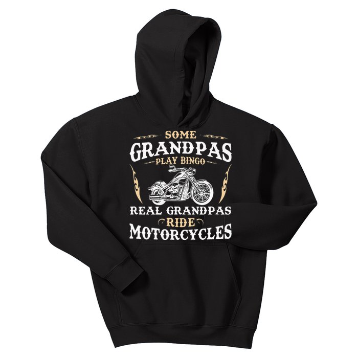 Some Grandpas Play Bingo Real Grandpas Ride Motorcycles Kids Hoodie