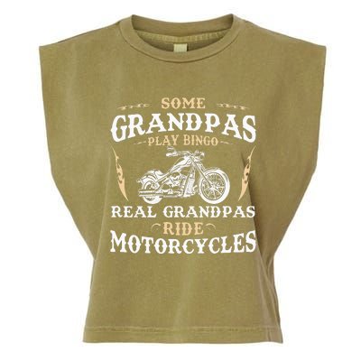 Some Grandpas Play Bingo Real Grandpas Ride Motorcycles Garment-Dyed Women's Muscle Tee