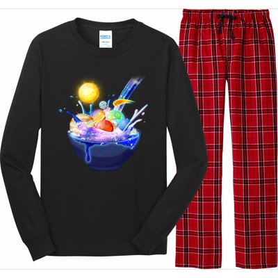 Space Galaxy Planets Cereal Bowl Long Sleeve Pajama Set