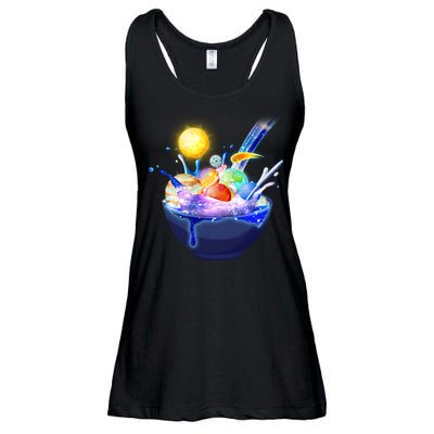 Space Galaxy Planets Cereal Bowl Ladies Essential Flowy Tank