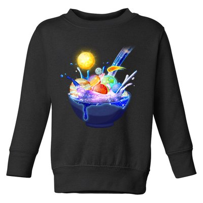 Space Galaxy Planets Cereal Bowl Toddler Sweatshirt