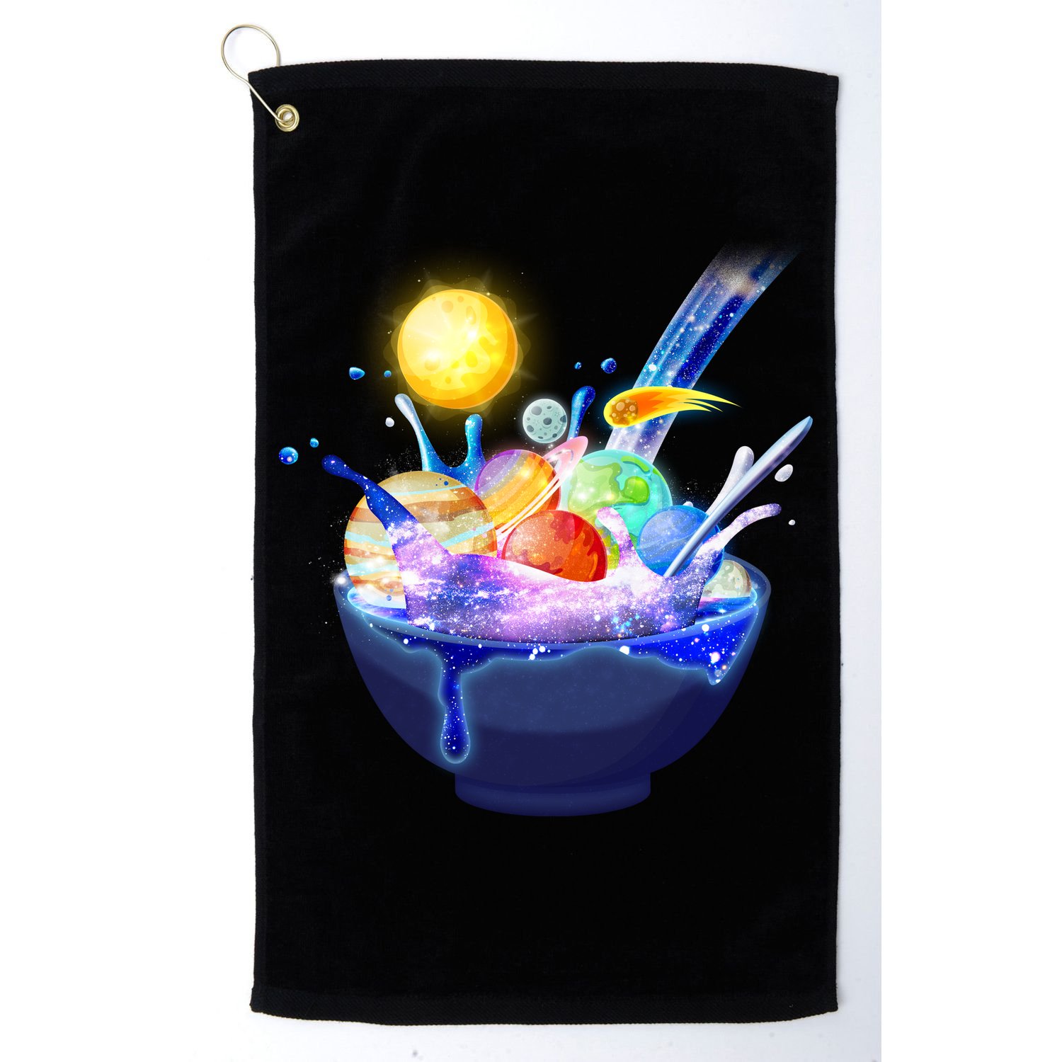 Space Galaxy Planets Cereal Bowl Golf Towel