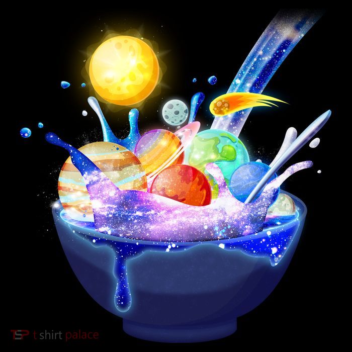 Space Galaxy Planets Cereal Bowl Kids T-Shirt
