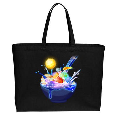 Space Galaxy Planets Cereal Bowl Cotton Canvas Jumbo Tote