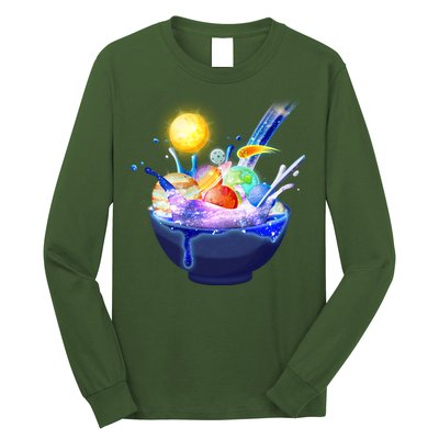 Space Galaxy Planets Cereal Bowl Long Sleeve Shirt