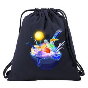 Space Galaxy Planets Cereal Bowl Drawstring Bag