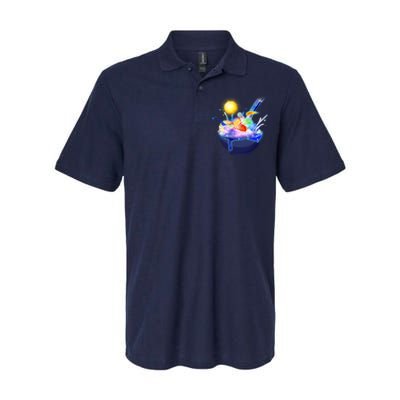 Space Galaxy Planets Cereal Bowl Softstyle Adult Sport Polo