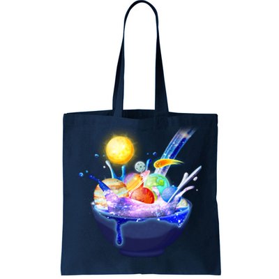 Space Galaxy Planets Cereal Bowl Tote Bag