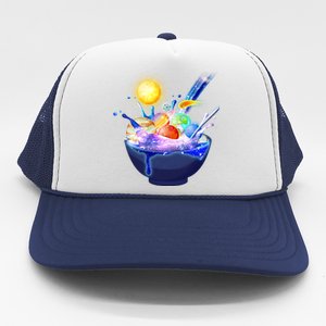 Space Galaxy Planets Cereal Bowl Trucker Hat