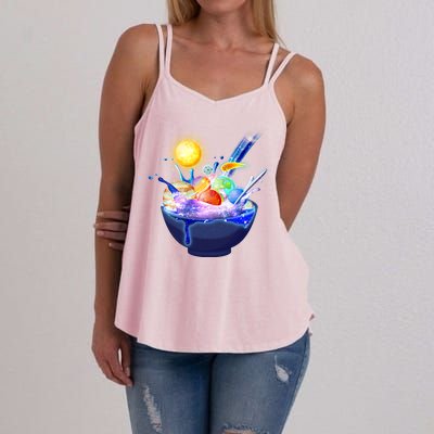 Space Galaxy Planets Cereal Bowl Women's Strappy Tank