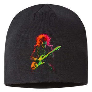 Skeleton Graphic Playing Guitar Rock Band Sustainable Beanie