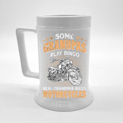 Some Grandpas Play Bingo Real Grandpas Ride Motorcycles Gift Beer Stein