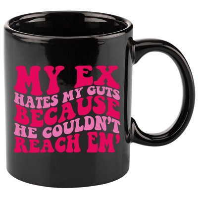 Sarcasm Groovy Quotes My Ex Hates My Guts Because He Couldn't Reach Em 11oz C Handle Ceramic Mug