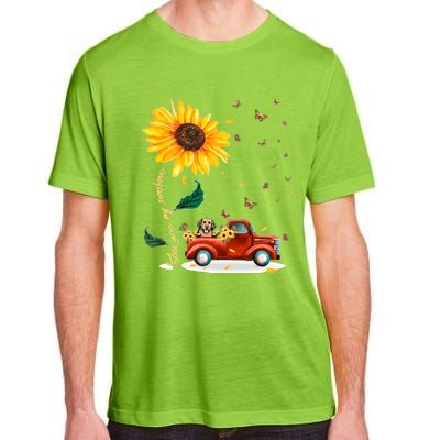 Sunflower Golden Retriever Head Funny Dog Adult ChromaSoft Performance T-Shirt