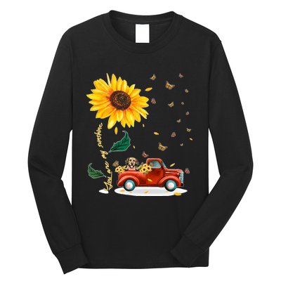 Sunflower Golden Retriever Head Funny Dog Long Sleeve Shirt