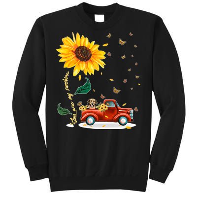 Sunflower Golden Retriever Head Funny Dog Sweatshirt