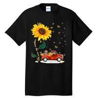 Sunflower Golden Retriever Head Funny Dog Tall T-Shirt