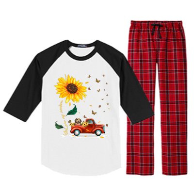 Sunflower Golden Retriever Head Funny Dog Raglan Sleeve Pajama Set