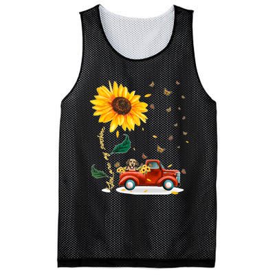 Sunflower Golden Retriever Head Funny Dog Mesh Reversible Basketball Jersey Tank