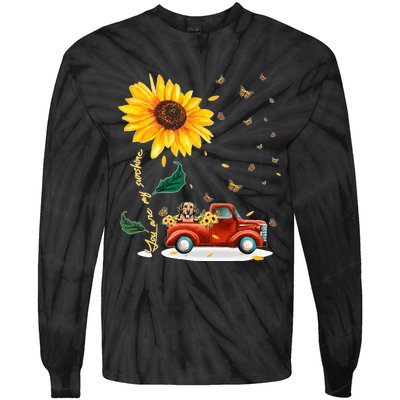 Sunflower Golden Retriever Head Funny Dog Tie-Dye Long Sleeve Shirt