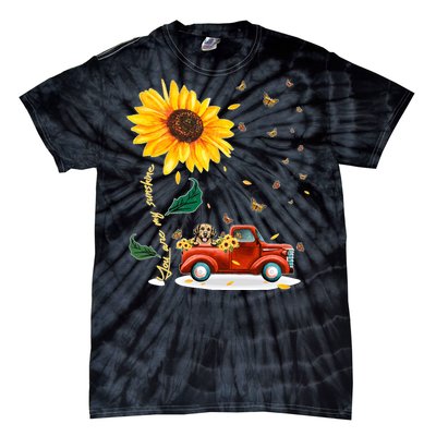 Sunflower Golden Retriever Head Funny Dog Tie-Dye T-Shirt