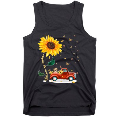 Sunflower Golden Retriever Head Funny Dog Tank Top