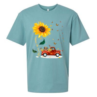 Sunflower Golden Retriever Head Funny Dog Sueded Cloud Jersey T-Shirt