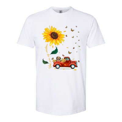 Sunflower Golden Retriever Head Funny Dog Softstyle CVC T-Shirt