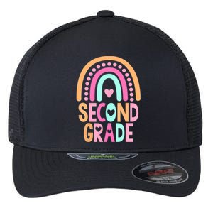 Second Grade Rainbow Girl Boy Teacher Cute 2nd Grade Squad Flexfit Unipanel Trucker Cap