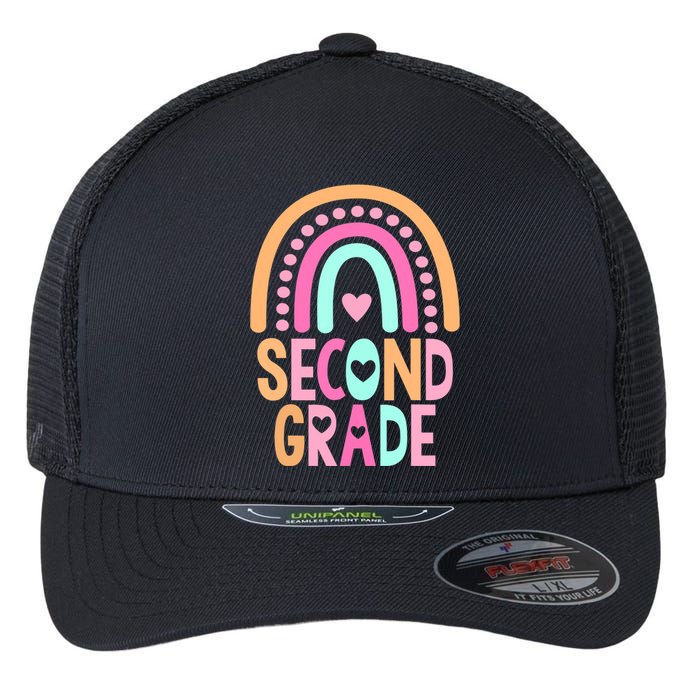 Second Grade Rainbow Girl Boy Teacher Cute 2nd Grade Squad Flexfit Unipanel Trucker Cap