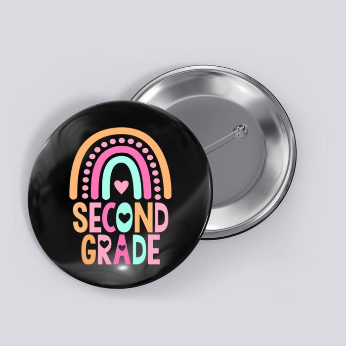 Second Grade Rainbow Girl Boy Teacher Cute 2nd Grade Squad Button