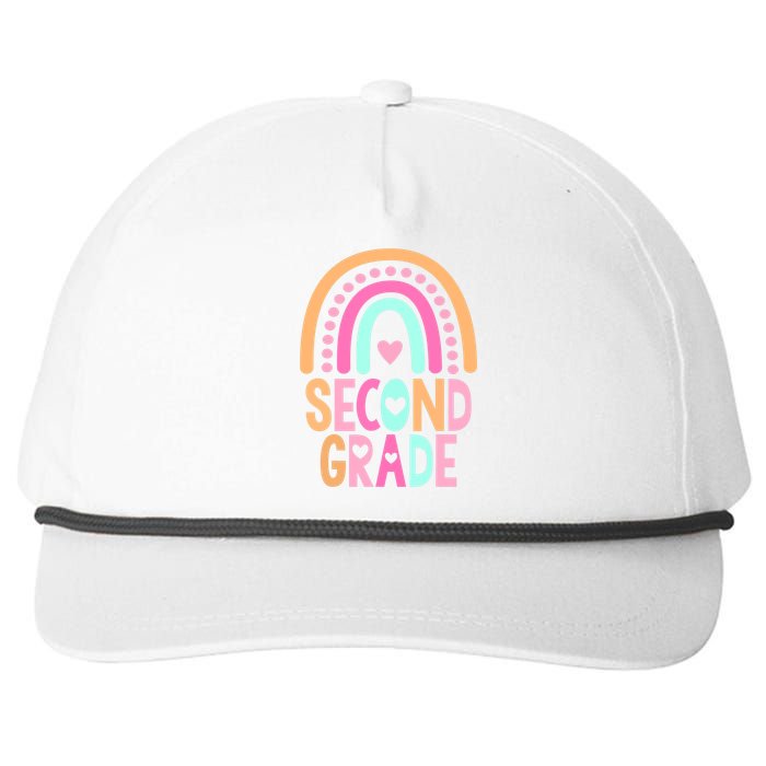 Second Grade Rainbow Girl Boy Teacher Cute 2nd Grade Squad Snapback Five-Panel Rope Hat