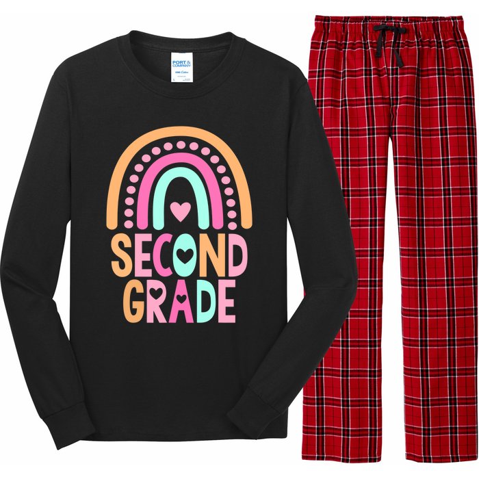 Second Grade Rainbow Girl Boy Teacher Cute 2nd Grade Squad Long Sleeve Pajama Set