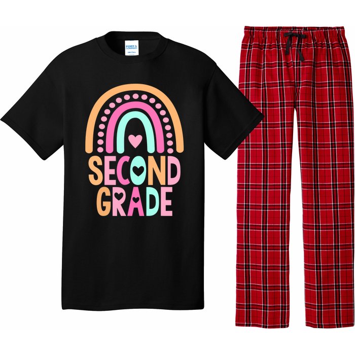 Second Grade Rainbow Girl Boy Teacher Cute 2nd Grade Squad Pajama Set