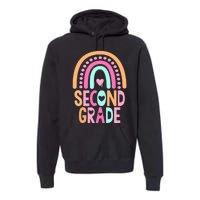 Second Grade Rainbow Girl Boy Teacher Cute 2nd Grade Squad Premium Hoodie